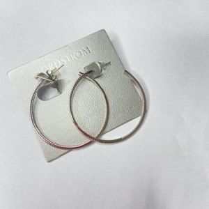 Nordstrom cubic zirconia pave hoops silver plated